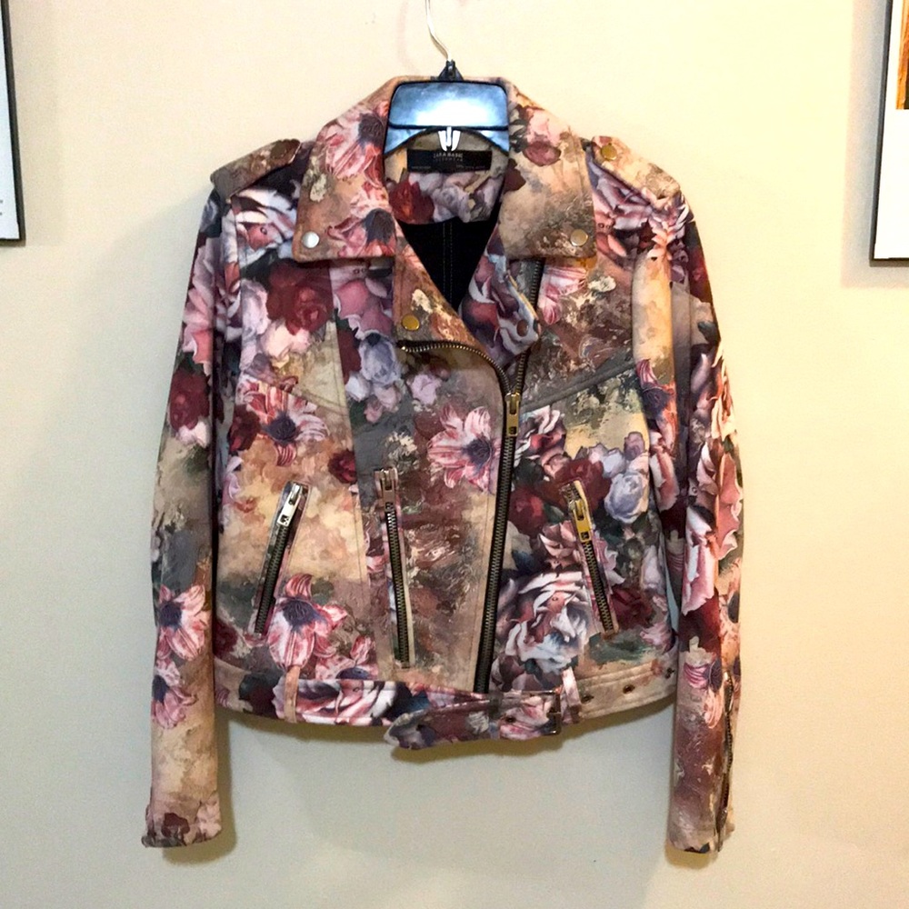 Zara Faux Suede Biker Jacket